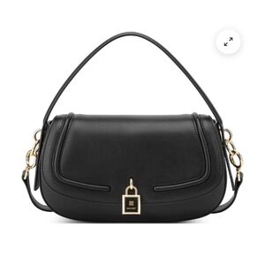 Nine West Black Shoulder Bag with Gold Details